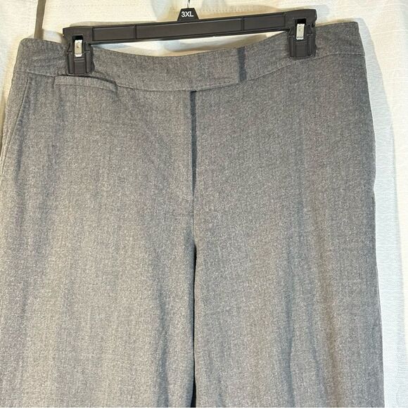 Talbots wool Gray Wide-Leg Trousers fully lined Made in Italy Size 12 - Picture 2 of 6